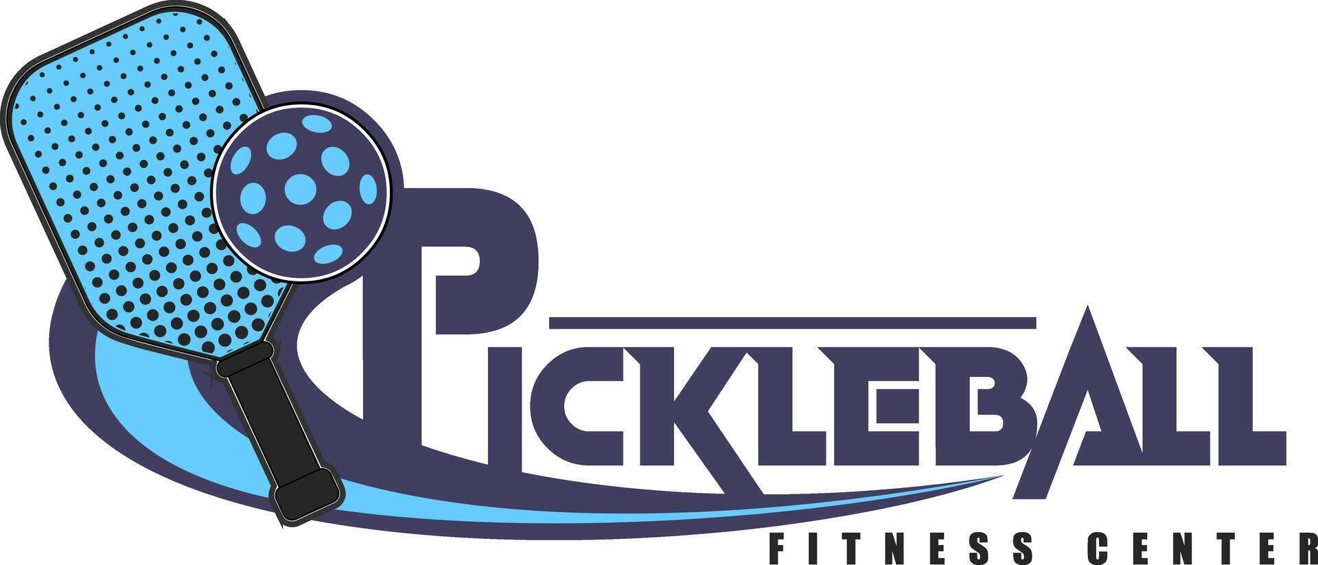 PickleBall Graphic Design Logo With Paddle And Ball vector