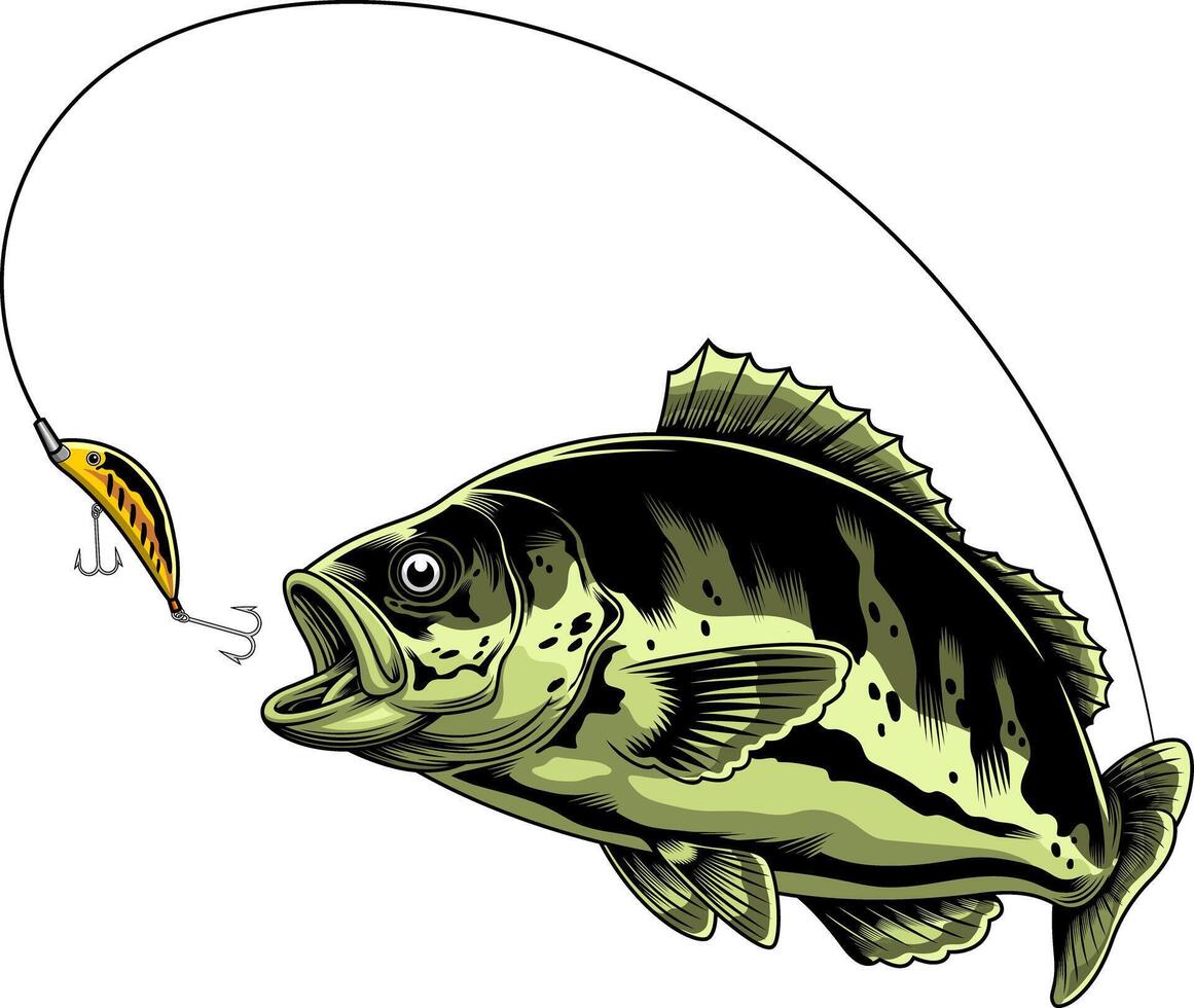 Bream Fish Catching The Fishing Lure Graphic Design vector