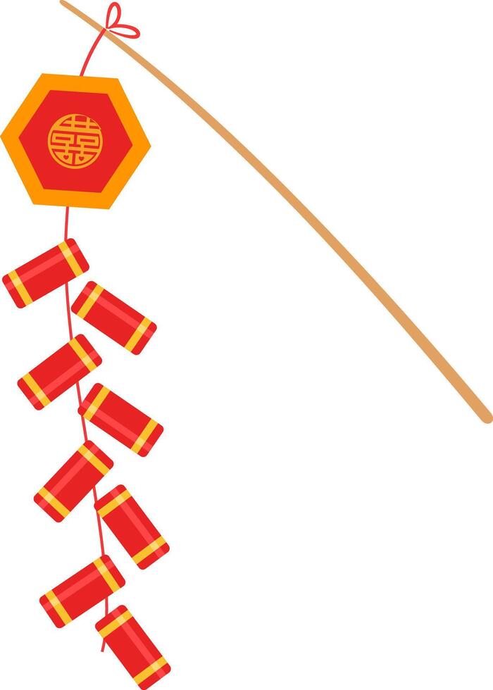 Cartoon Chinese New Year Red Firecracker vector