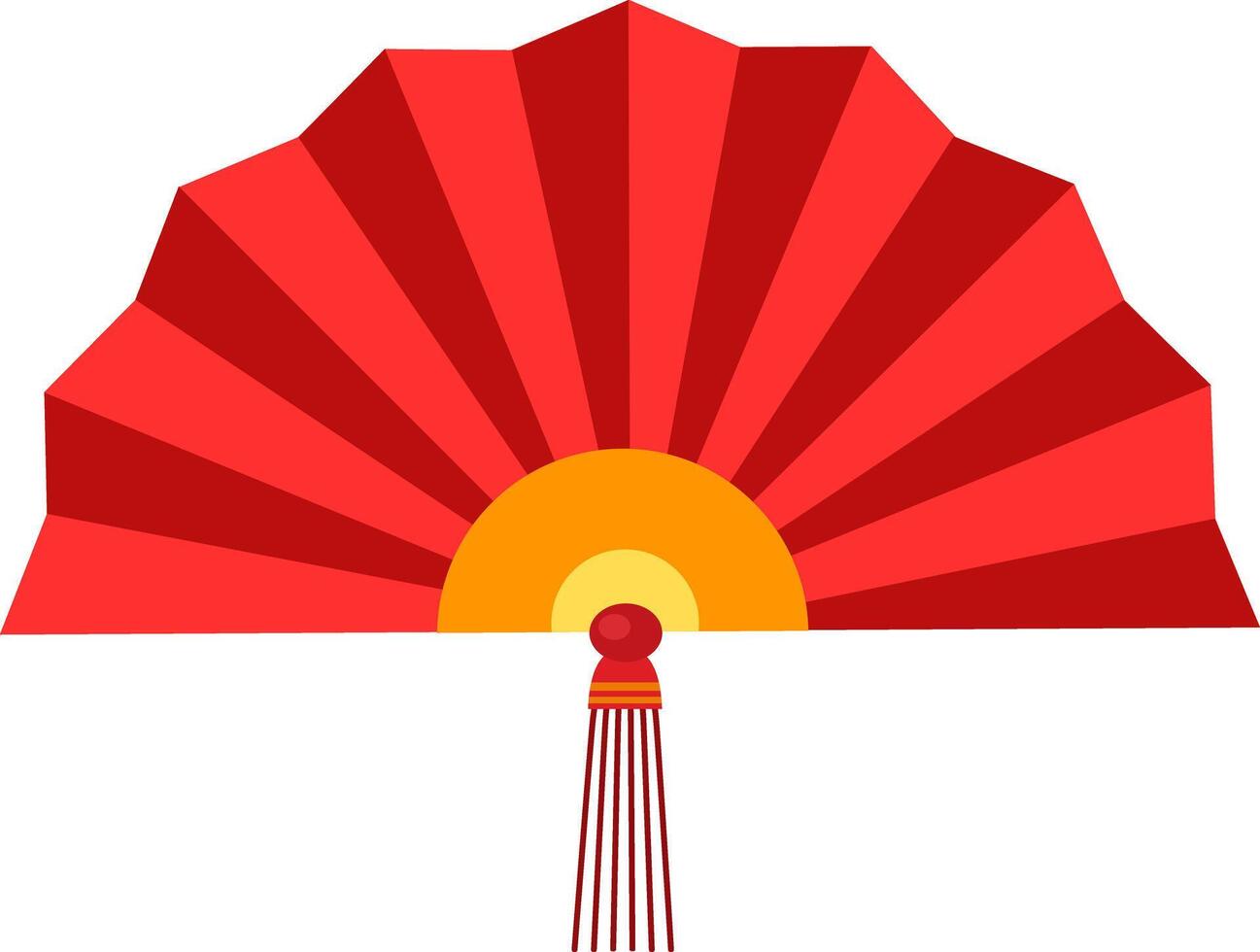 Cartoon Chinese New Year Red Fan vector