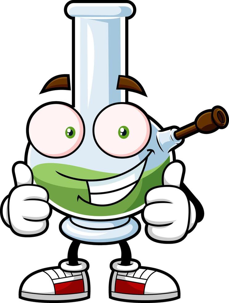 Marijuana Bong Cartoon Character Giving The Thumbs Up vector