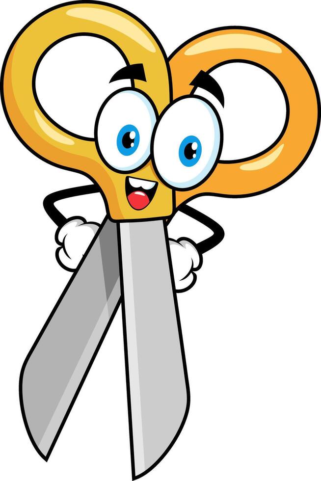 School Scissors Cartoon Character vector