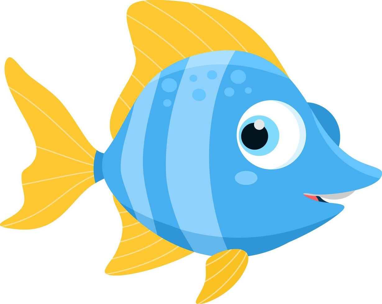 Cute Sea Fish Cartoon Character vector