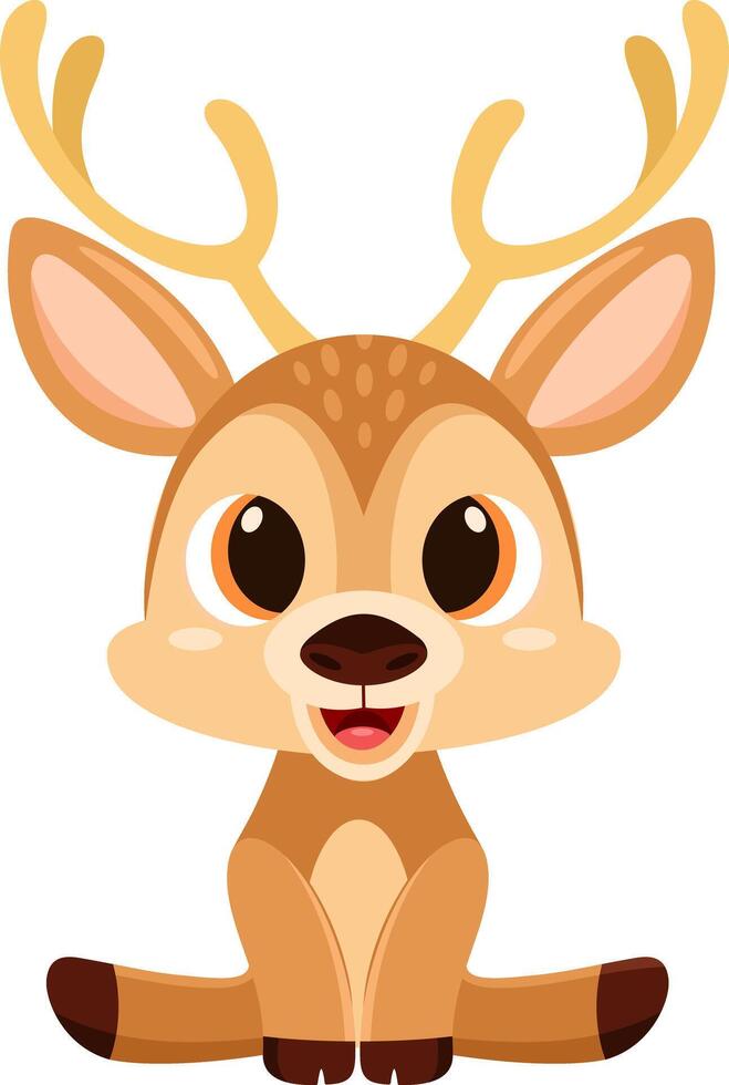 Cute Deer Animal Cartoon Character vector
