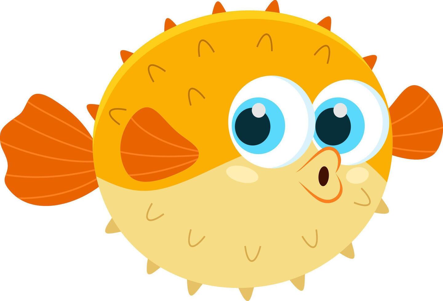 Cute Sea Fish Cartoon Character vector