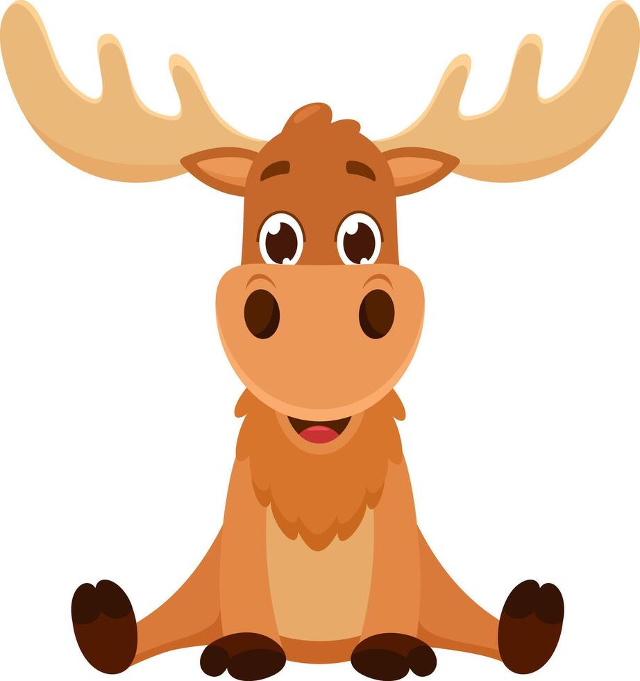 Cute Moose Animal Cartoon Character vector