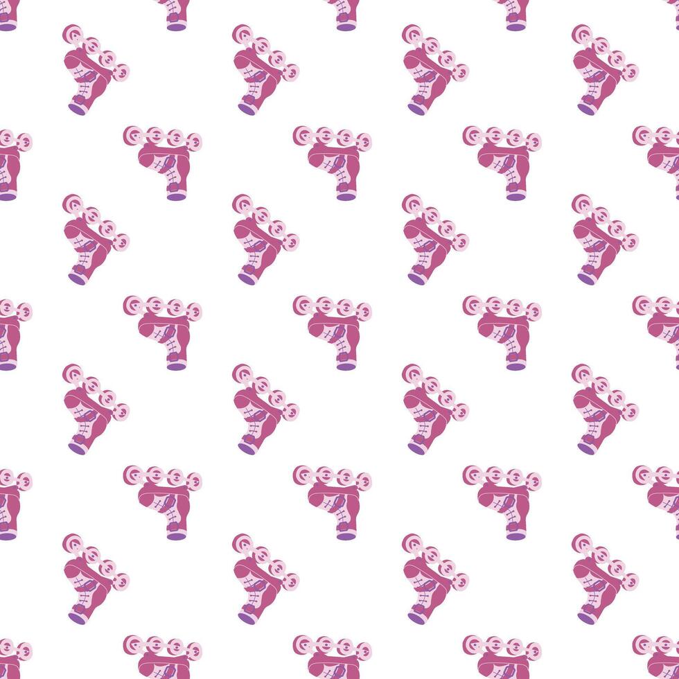 Pink roller skates. Simple seamless pattern. illustration. vector