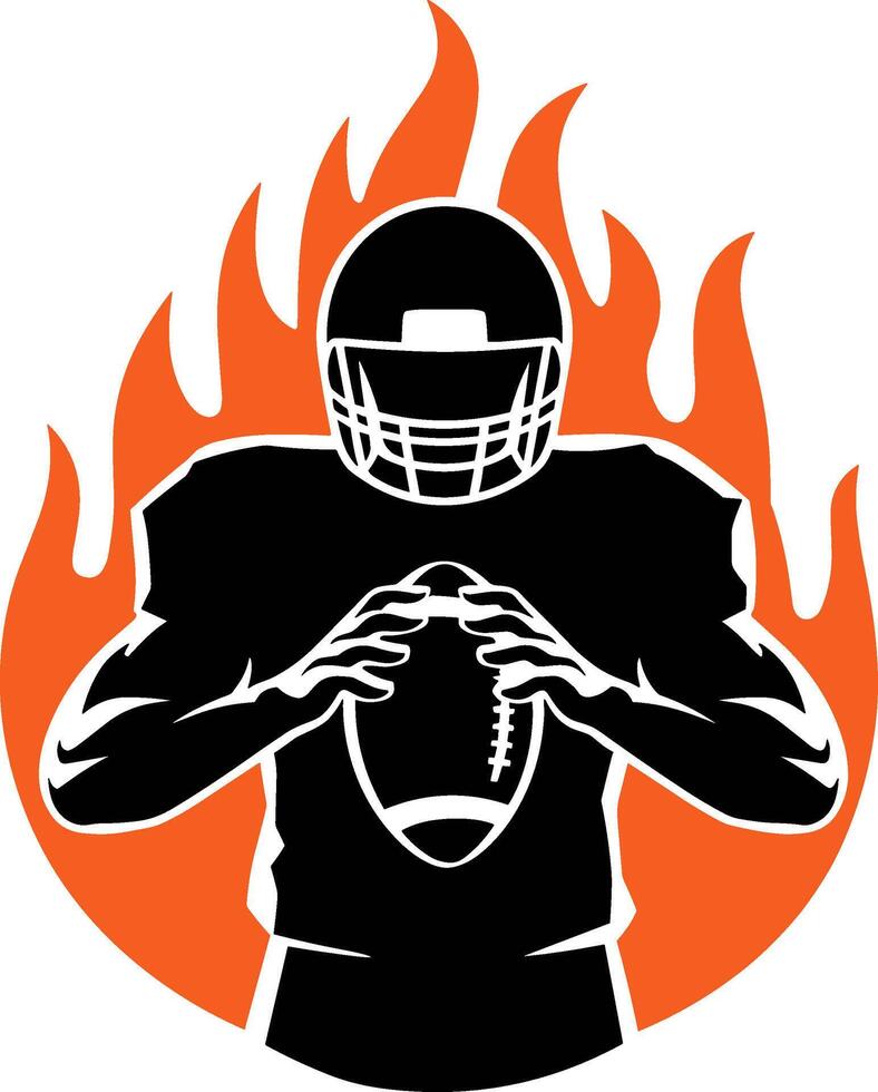 Football Player in Flames vector