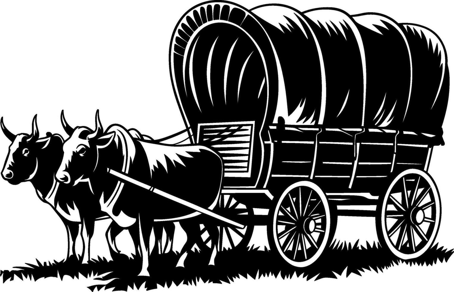 Pioneer Covered Wagon vector