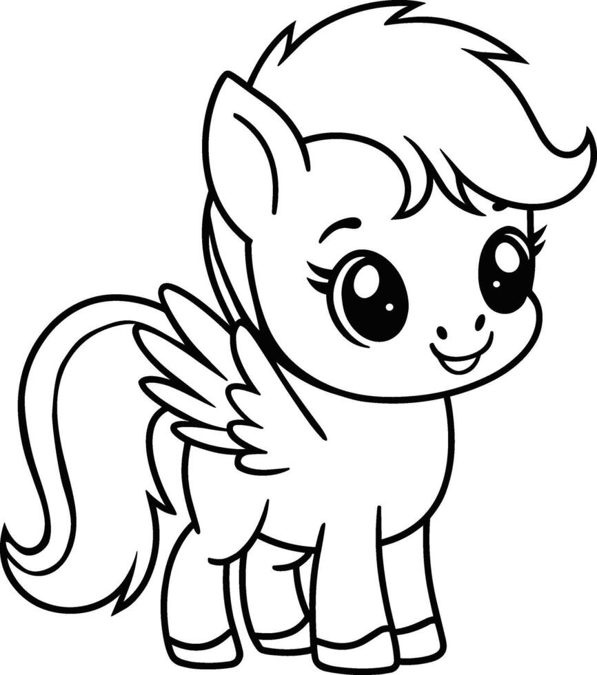 Kawaii Cute Pegasus vector