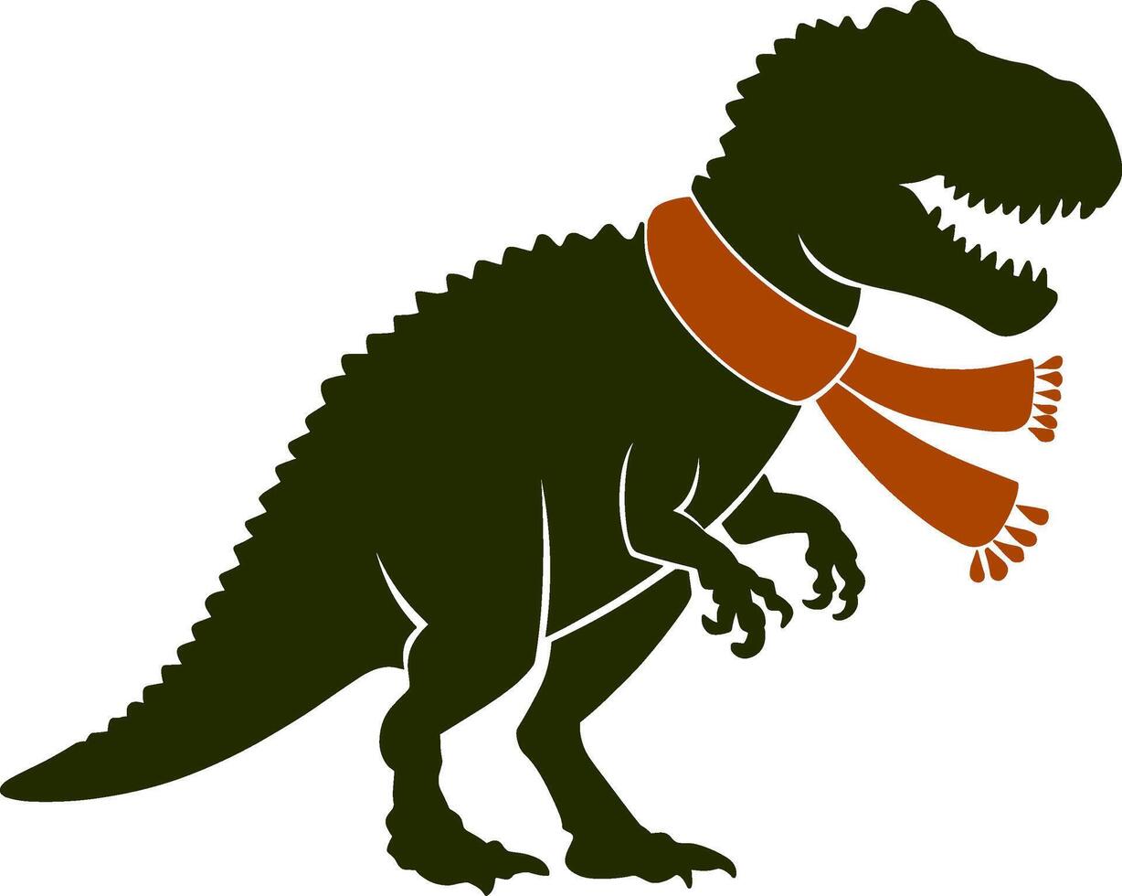 T Rex Dinosaur with Scarf vector