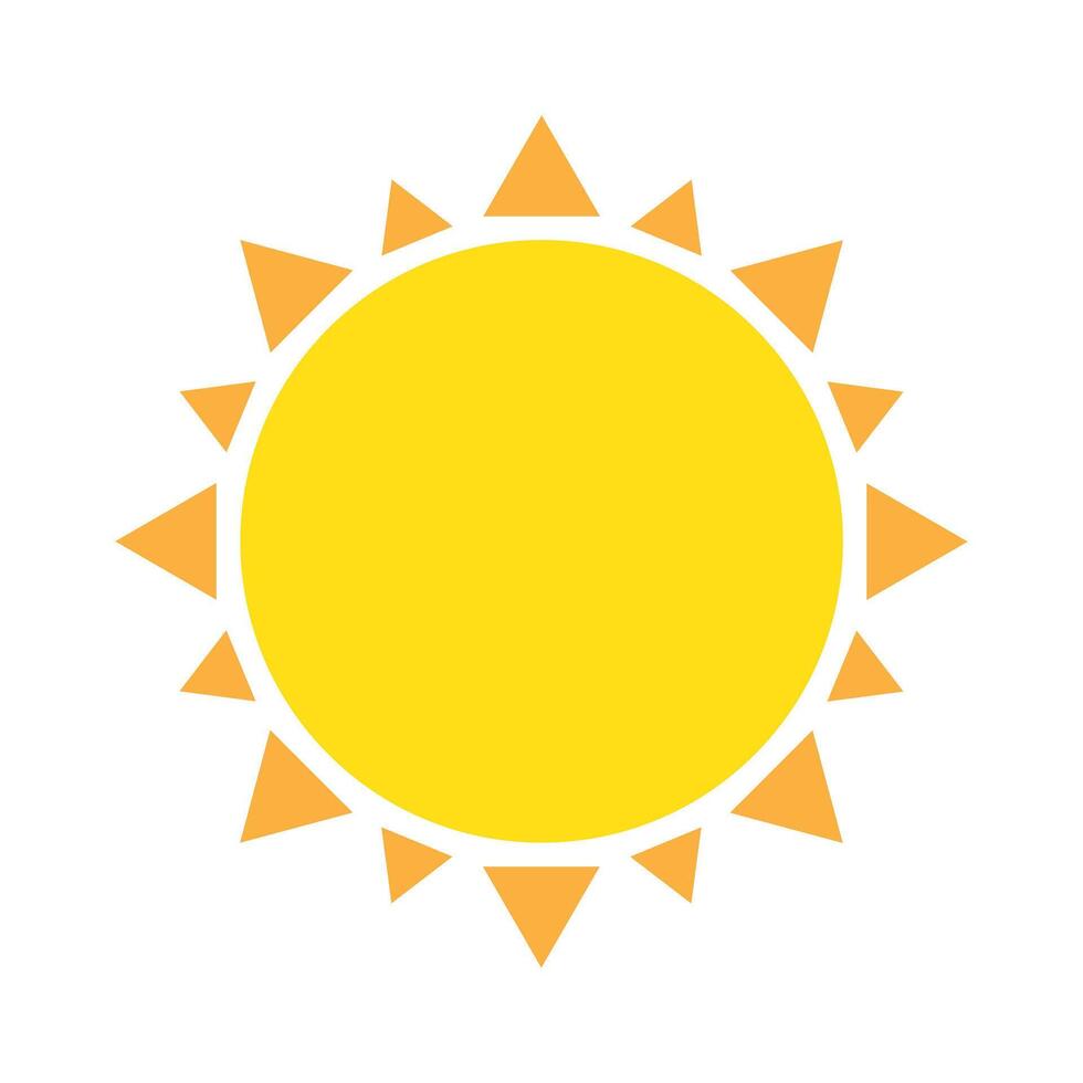 Sun icon in flat style, simple yellow sun. vector