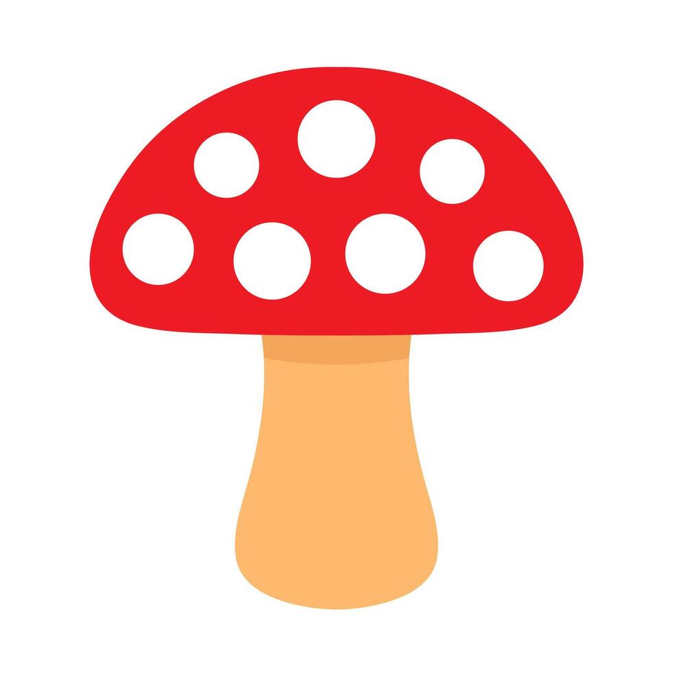 Mushroom flat icon. Toadstool mushroom, fly agaric flat icon. vector