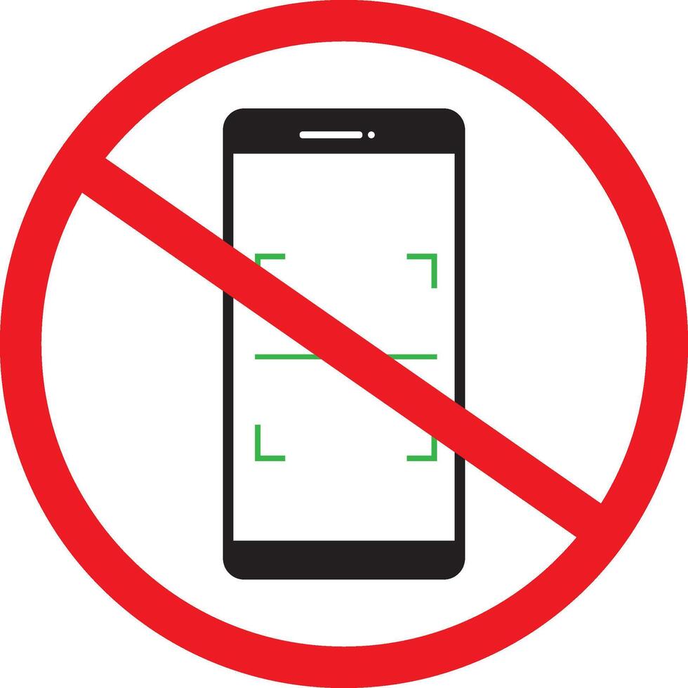 Mobile phone scanning ban. vector