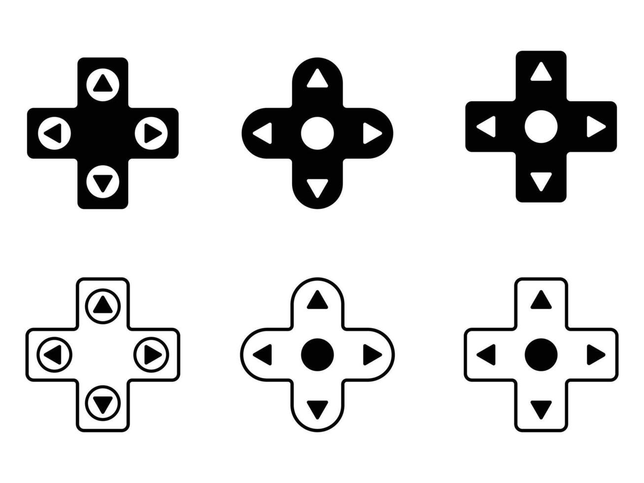 Game Controller D Pad Directional, Game controller arrows icon set. d pad flat icon for gaming apps and websites vector