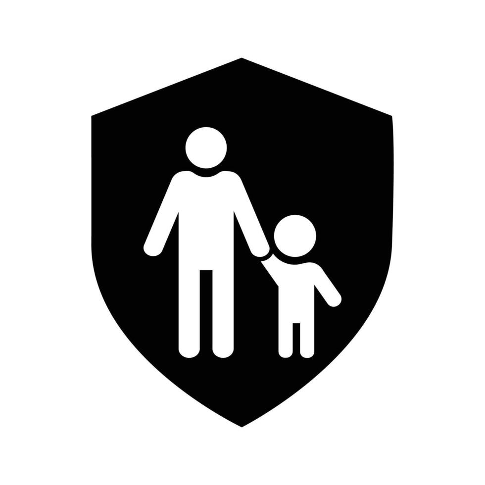 Parental Control Icon Symbol, Parental Guidance icon, Parent kid shield icon. Illustration vector