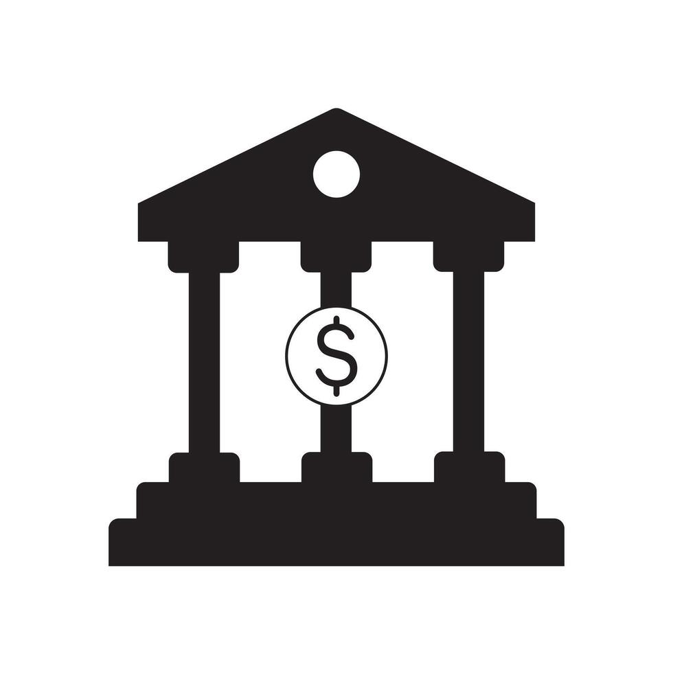 bank building icon Silhouette set, Bank Government Courthouse Architecture simple land mark. museum, university icon, academic institute university stock vector