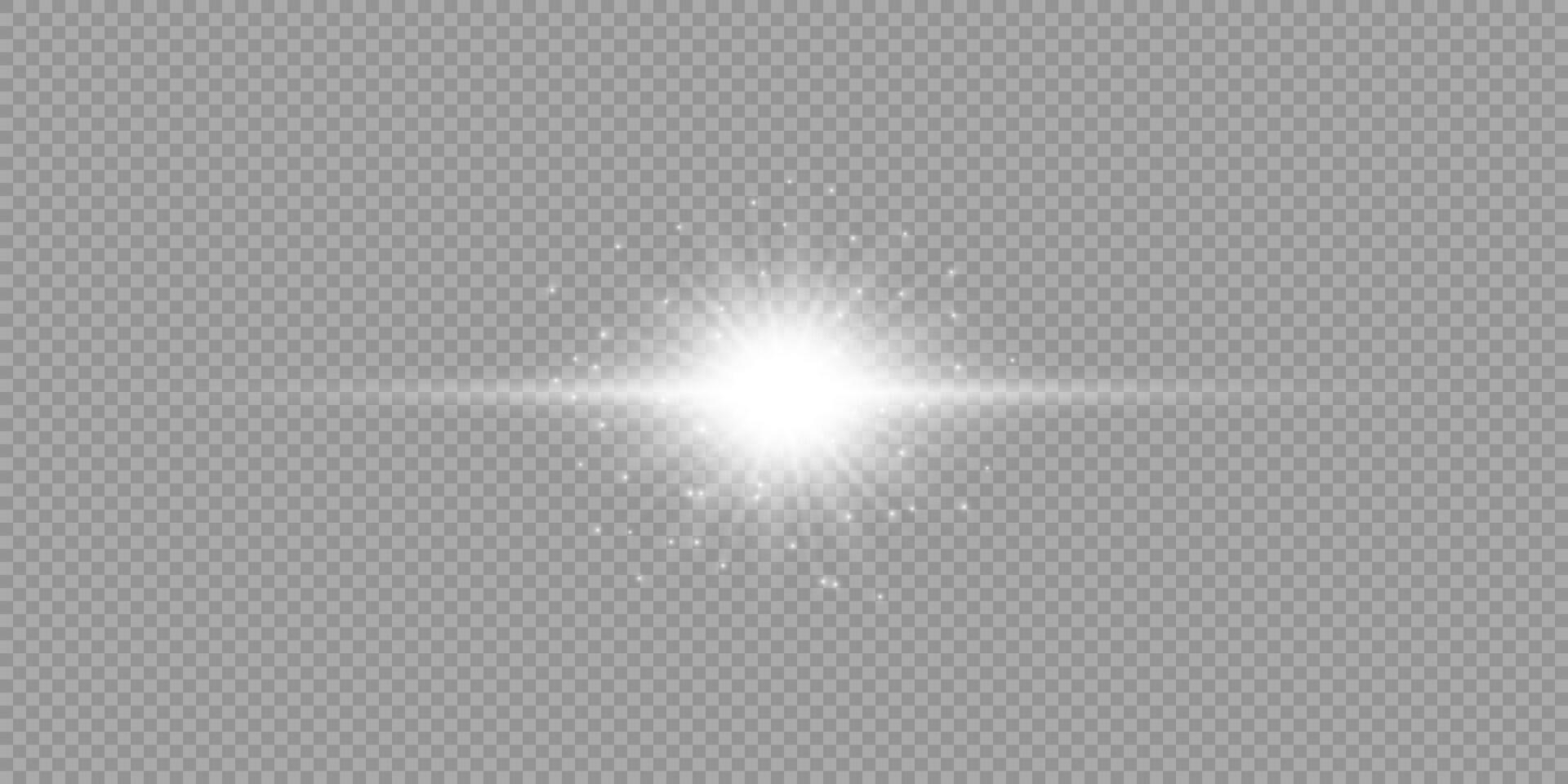 White horizontal light effect of lens flares vector
