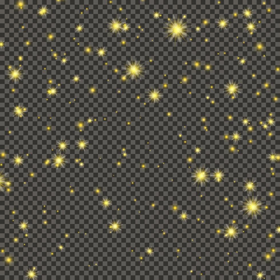 Gold glittering dust on a gray background. Dust with gold glitter effect and empty space for your text. illustration vector