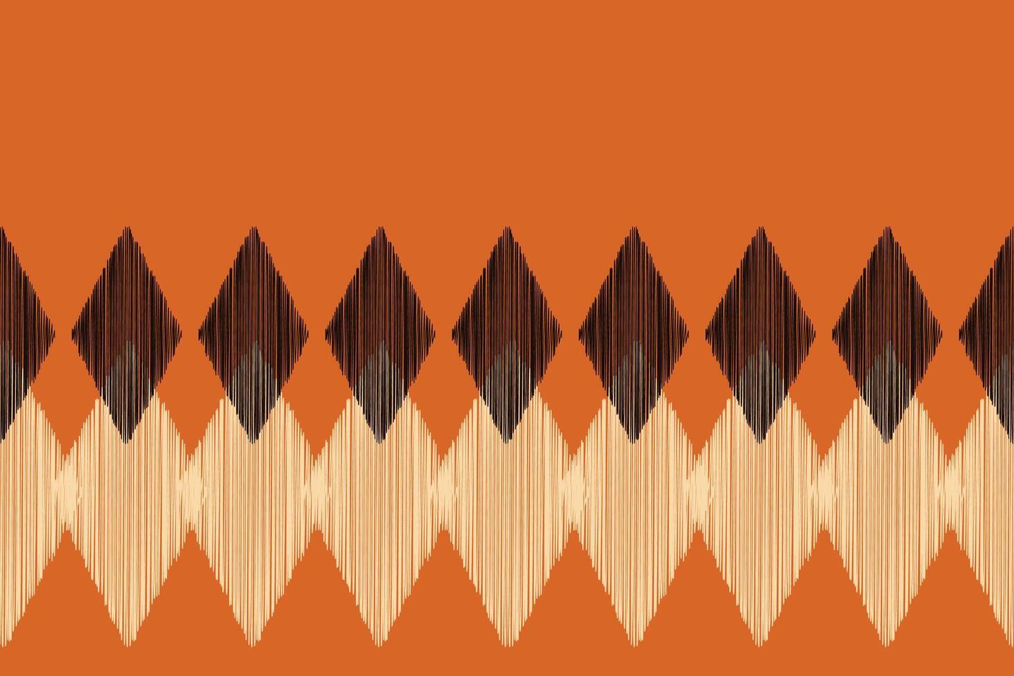 Ethnic Traditional ikat motif fabric pattern geometric style.Ikat embroidery Ethnic oriental pattern brown background .Texture,frame,decoration. vector