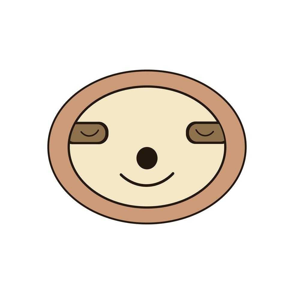 Smiling sloth face vector