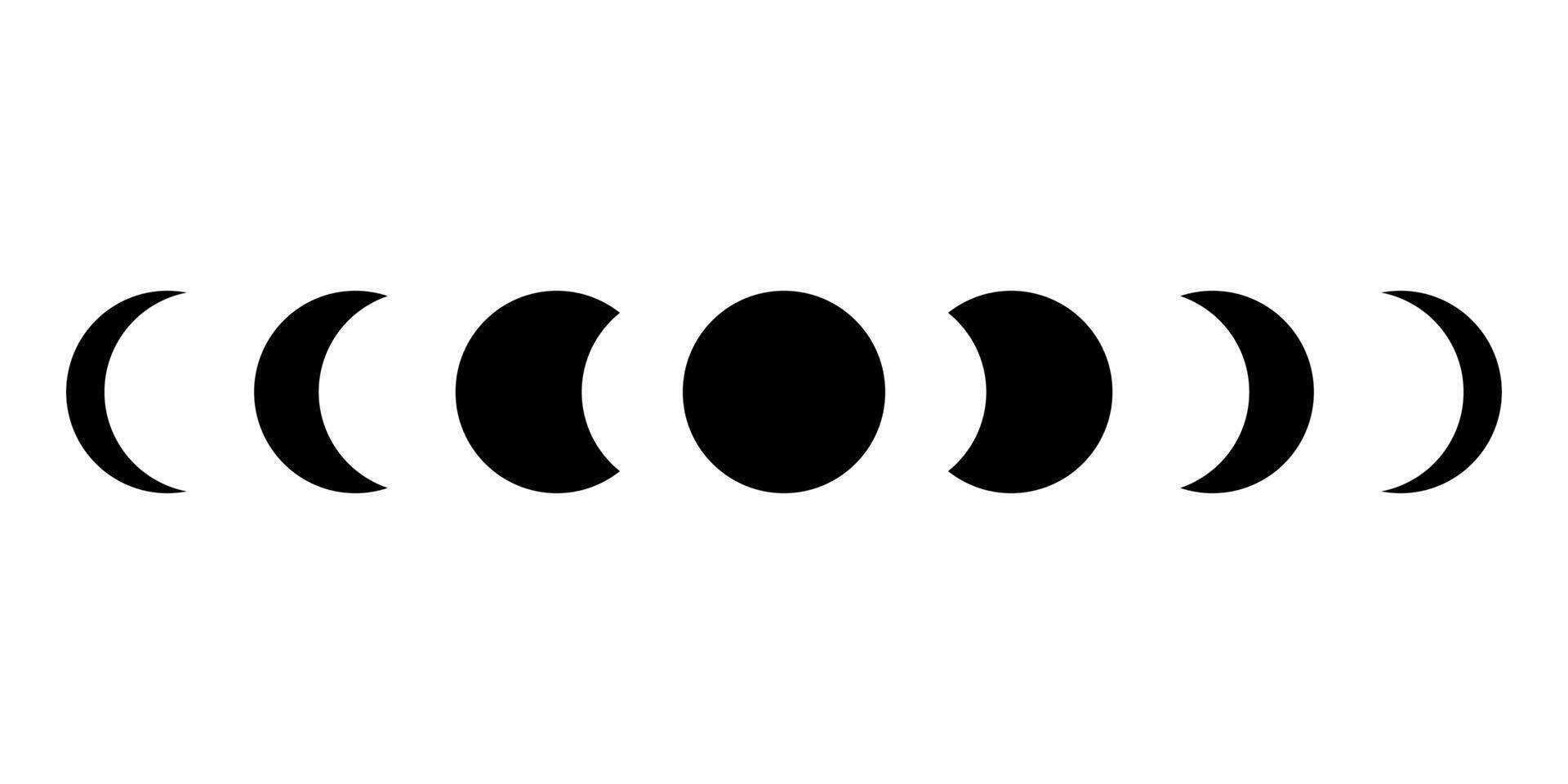 Moon phases, lunar cycles vector