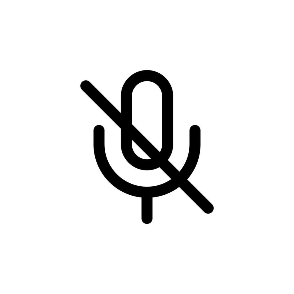 Muted microphone icon vector