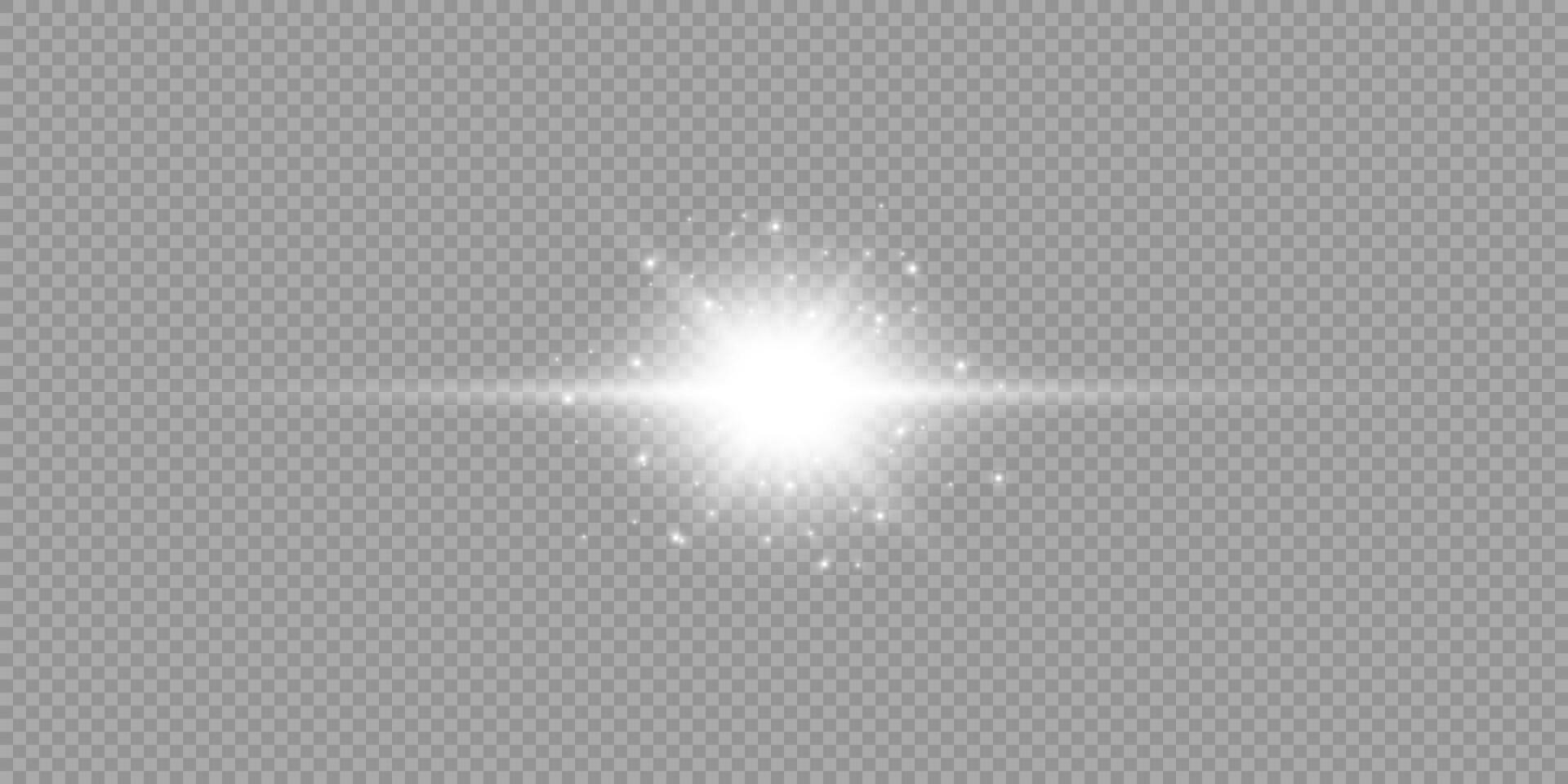 White horizontal light effect of lens flares vector
