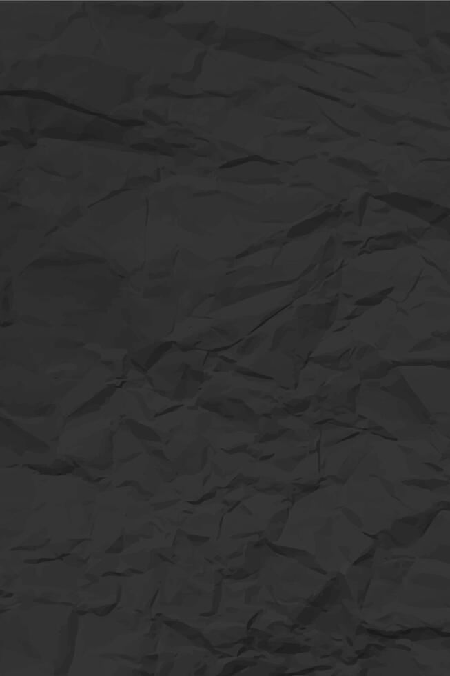 Black clean crumpled paper vector