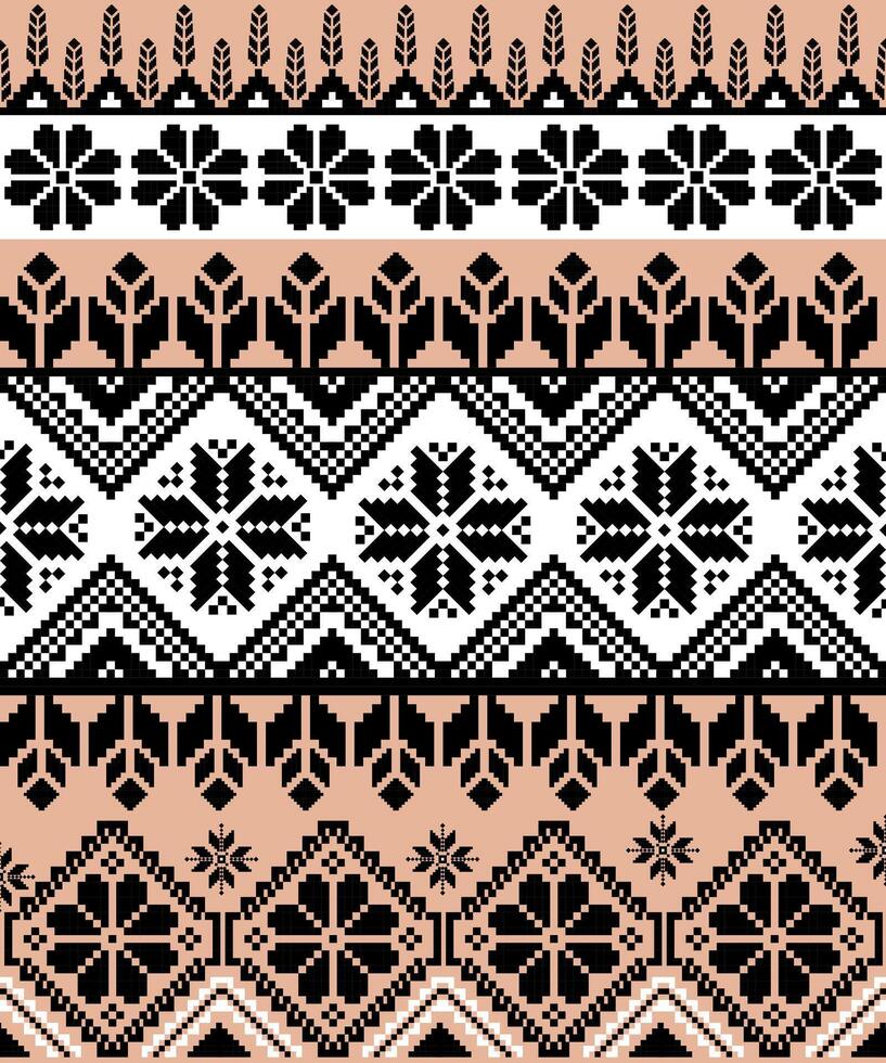 Geometric ethnic pattern. Pixel pattern. Design for clothing, fabric, background, wallpaper, wrapping, batik. Knitwear, Embroidery style. Aztec geometric art ornament print. illustration vector