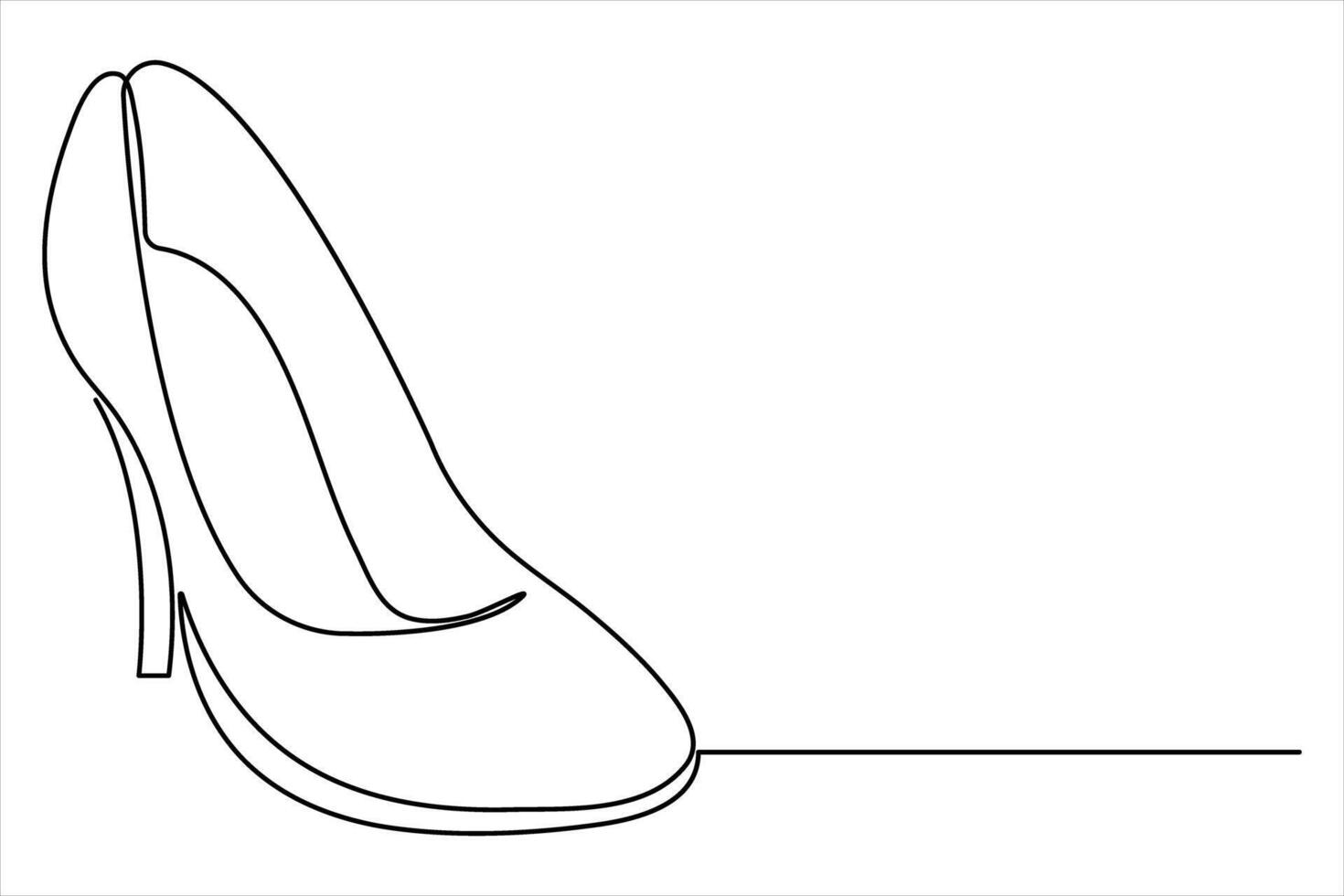 Continuous one line art drawing of woman high heeled beautiful shoes minimalism illustration vector