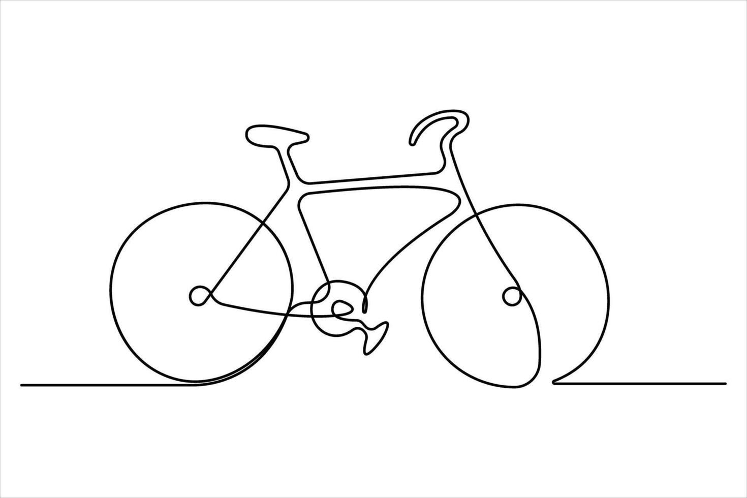 Continuous one line art drawing of bicycle design outline minimalism illustration vector
