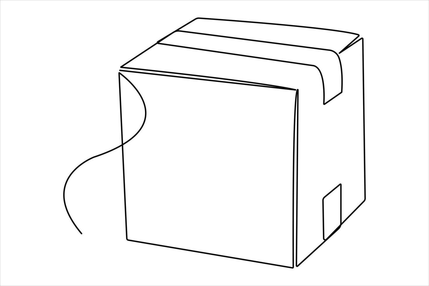 Continuous one line art drawing of carton box concept minimalism illustration vector