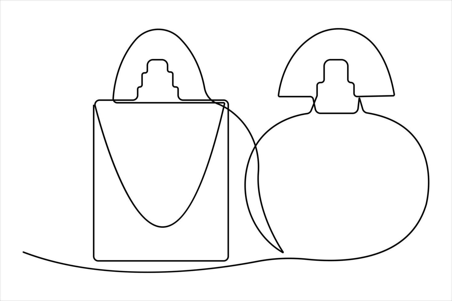 One line continuous drawing of perfume bottle design outline illustration vector