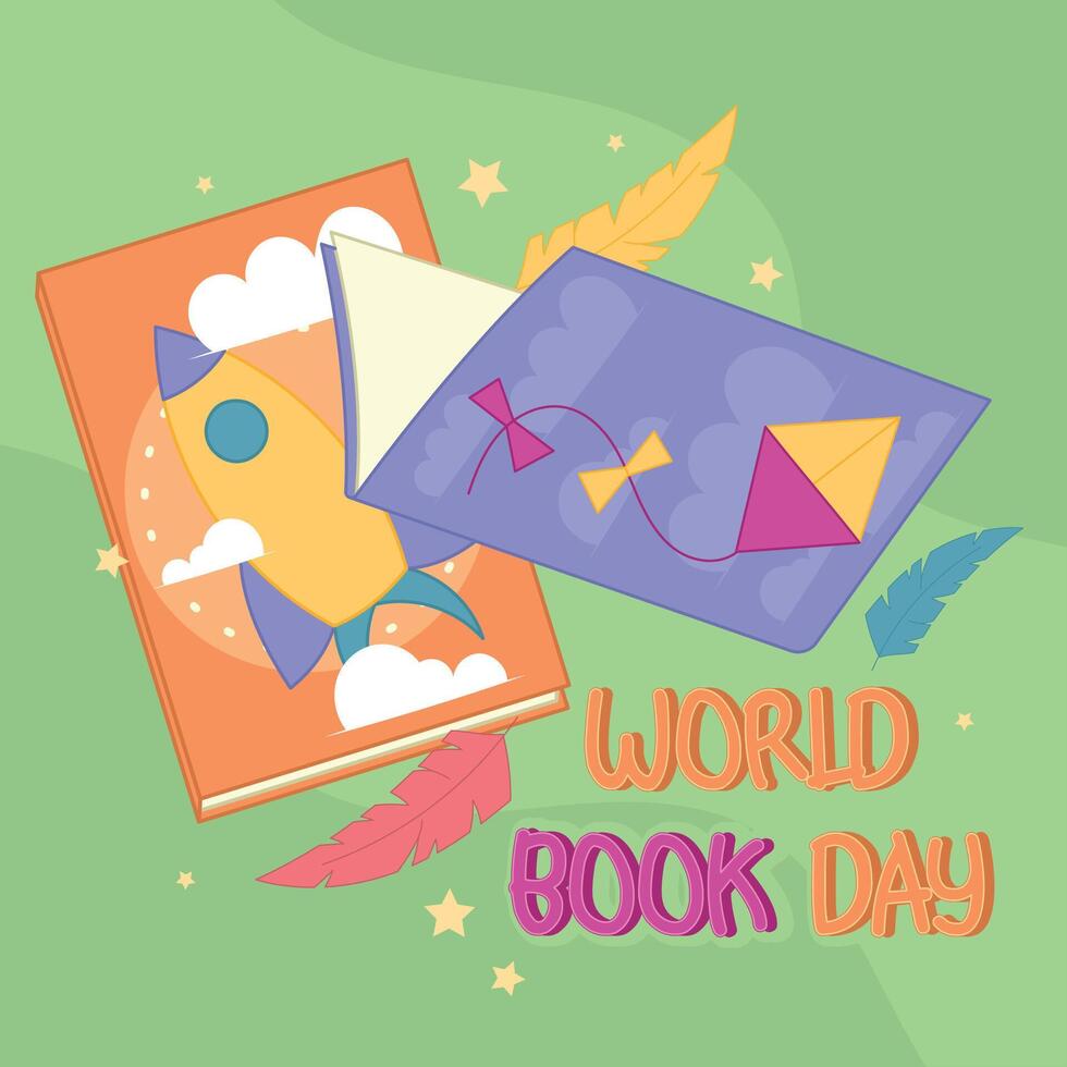 Worl book day poster Science and space vector
