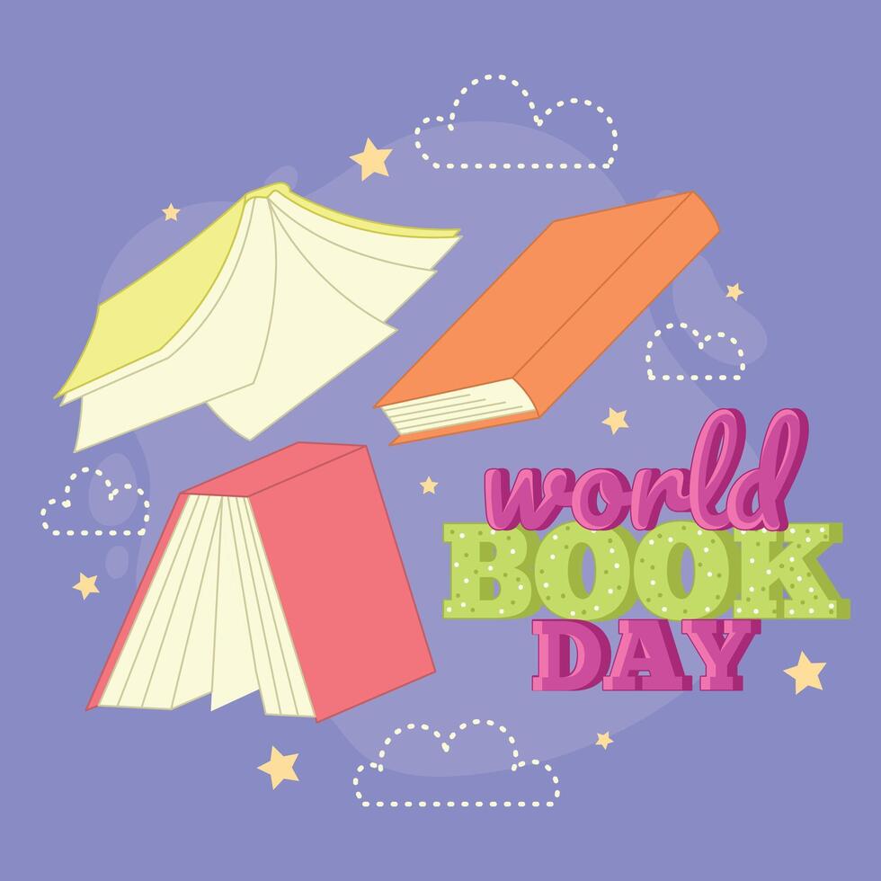 Worl book day poster vector