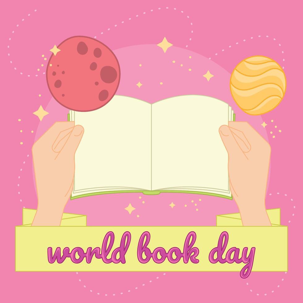 Worl book day poster Science and space vector