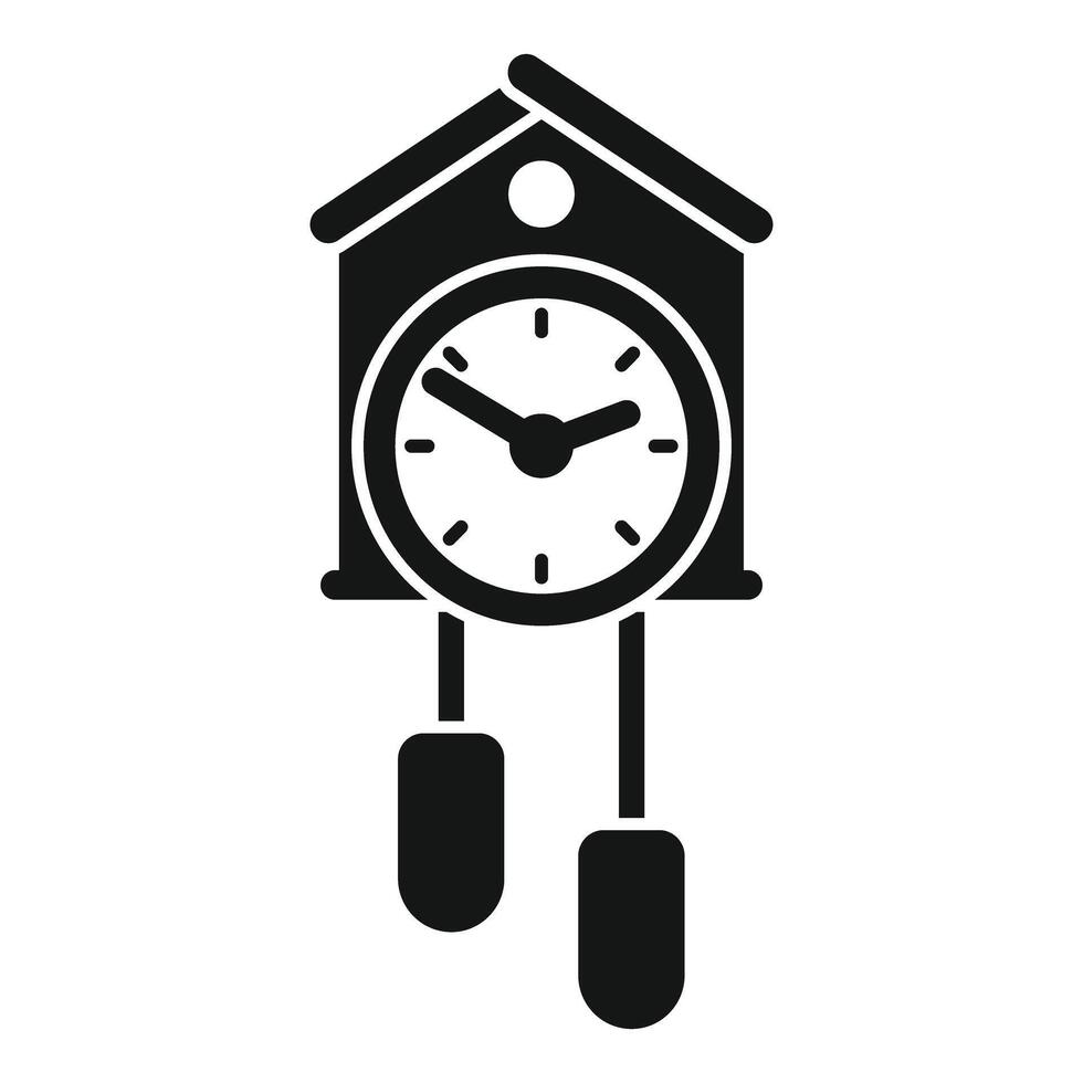 Cuckoo clock striking showing time passing icon vector