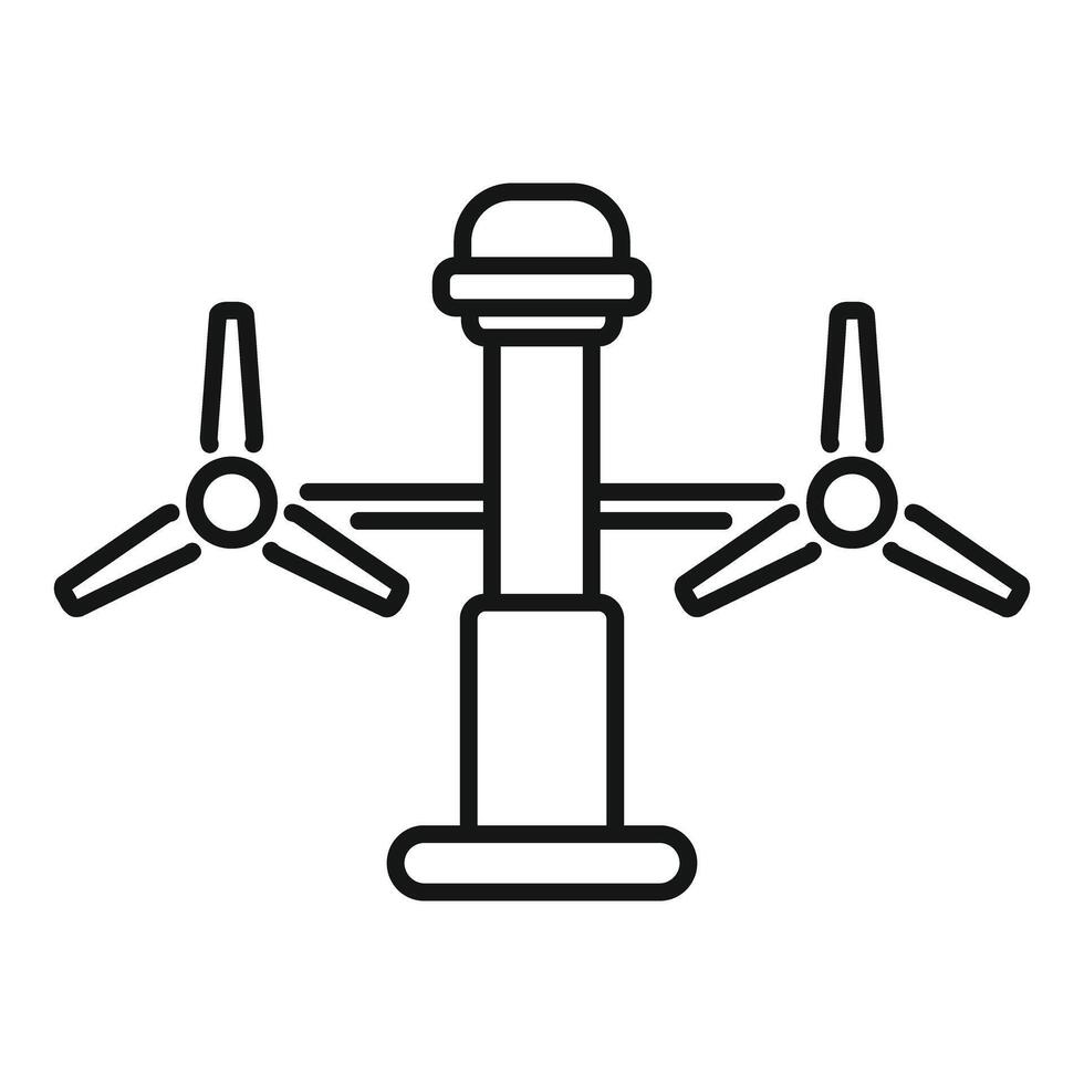 Double fan wind turbine generating clean energy from wind power vector