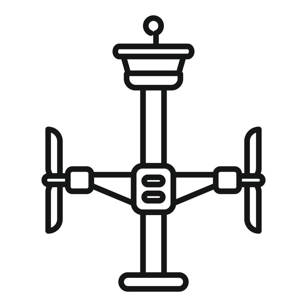 Drone showing wind direction with control tower on top vector