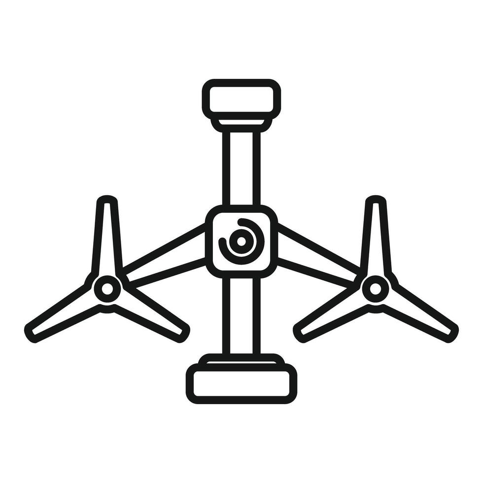 Wind turbine providing green energy with rotating blades vector