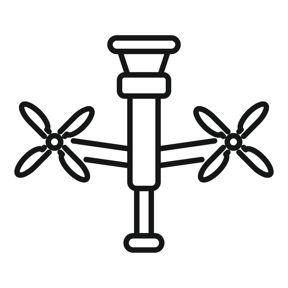 Double propeller drone delivering parcel with no background vector