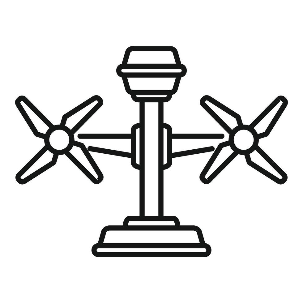 Double turbine wind generator converting wind energy into electricity icon vector
