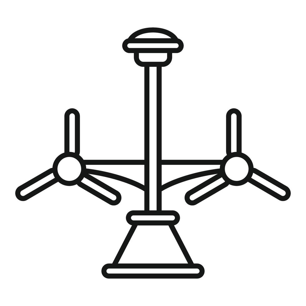 Street lamp with rotating blades generating green energy from wind vector
