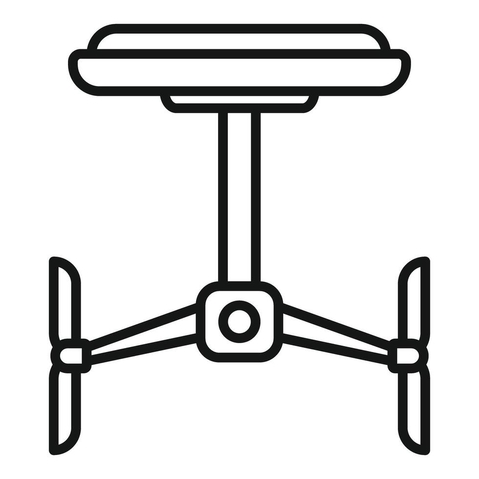 Drone with camera taking pictures from above line icon vector