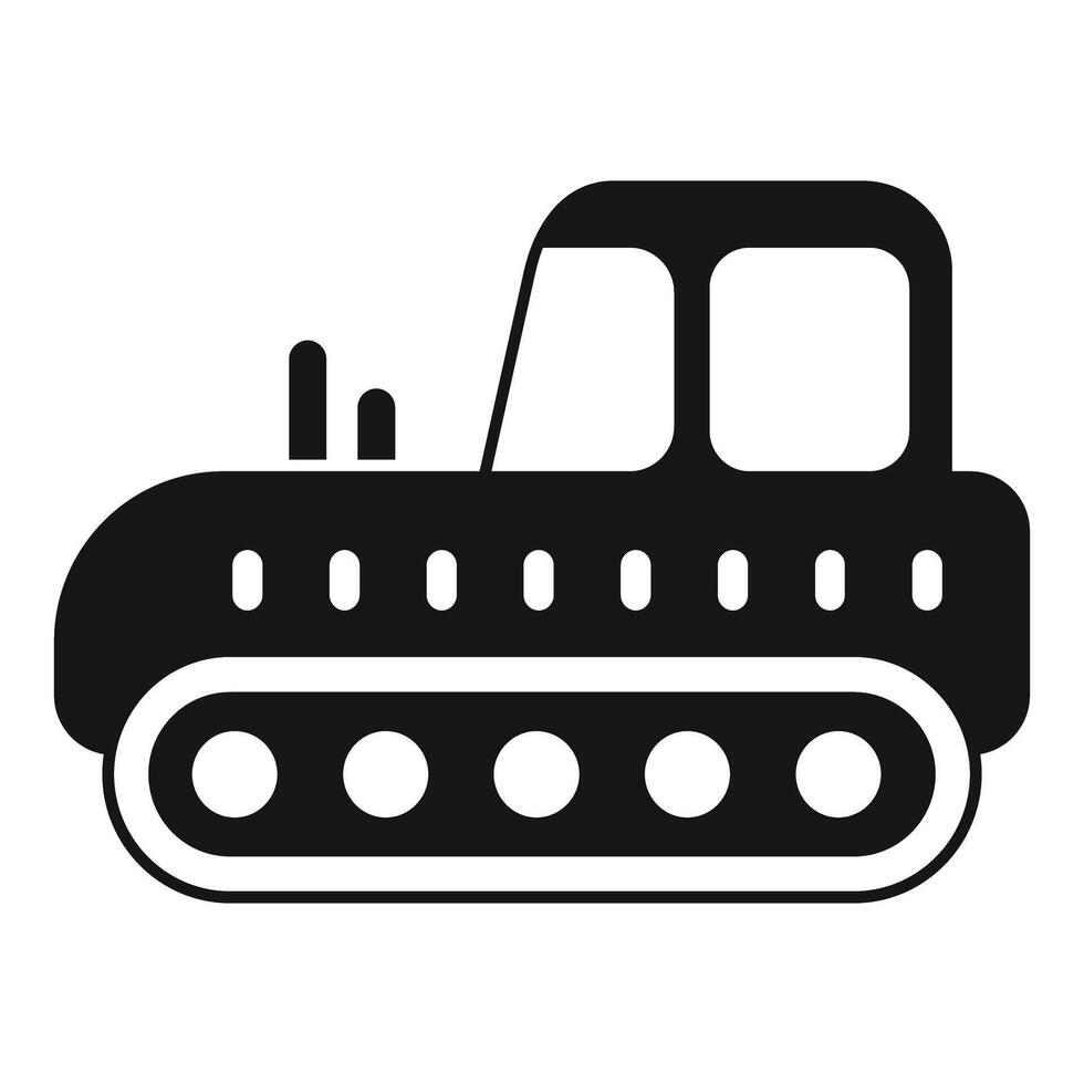 Heavy crawler tractor driving with continuous tracks for construction projects vector