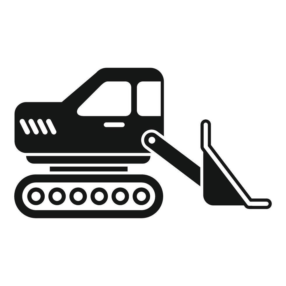 Excavator working on a construction site icon showing digger in action vector