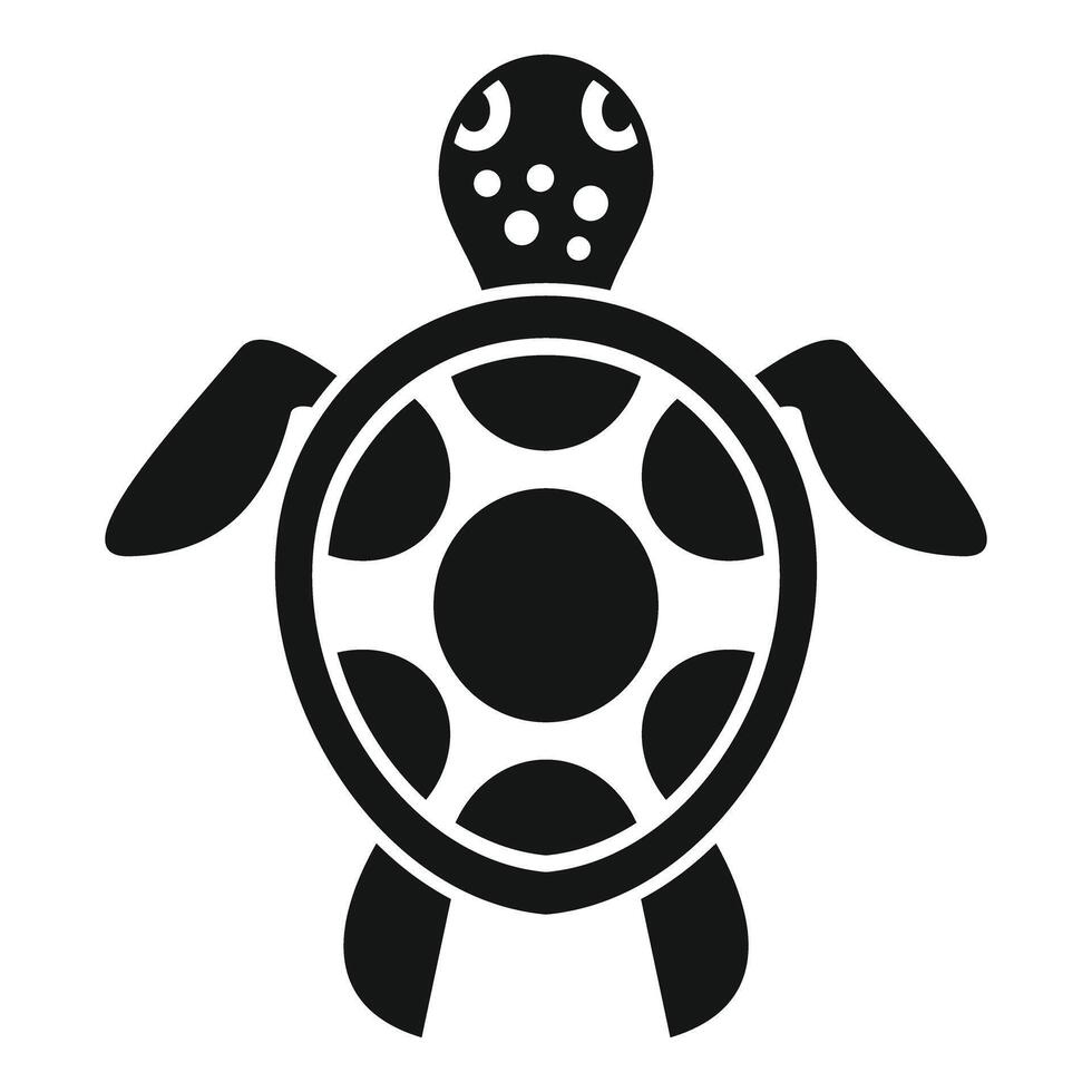 Black sea turtle icon showing marine reptile swimming vector