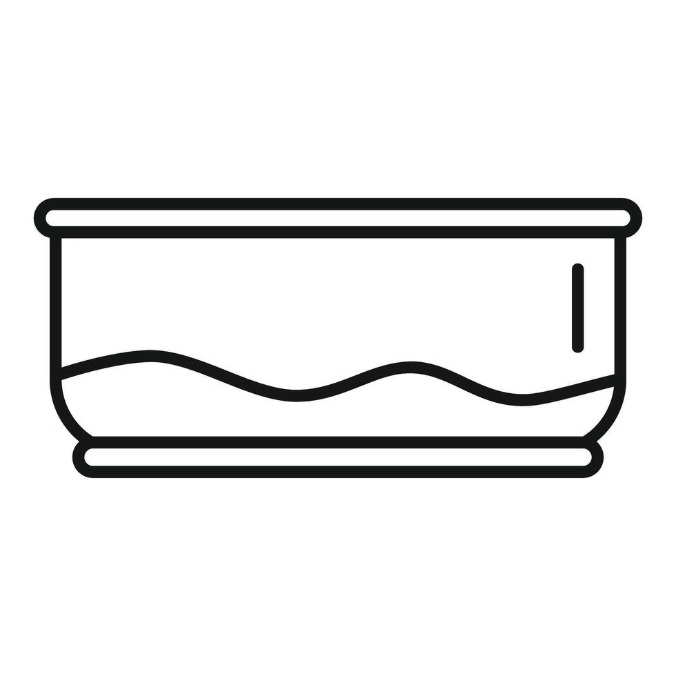 Rectangular aquarium with water for pet fish keeping vector