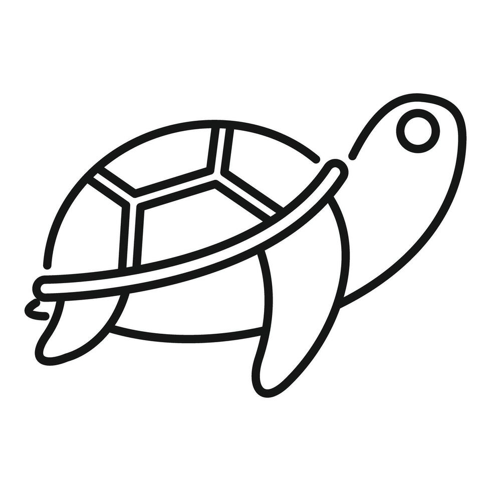 Turtle walking with shell line art drawing vector
